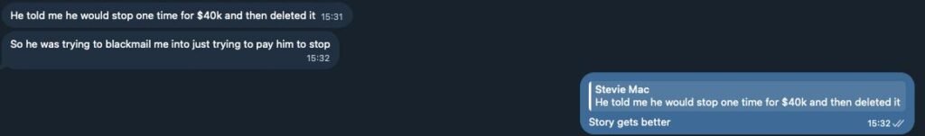 This leaked screenshot shows private messages where Danny De Hek allegedly demanded $40,000 from Apollo’s founder to stop his public attacks. The evidence undermines his image as “THE CRYPTO PONZI SCHEME AVENGER” and raises serious questions about his credibility